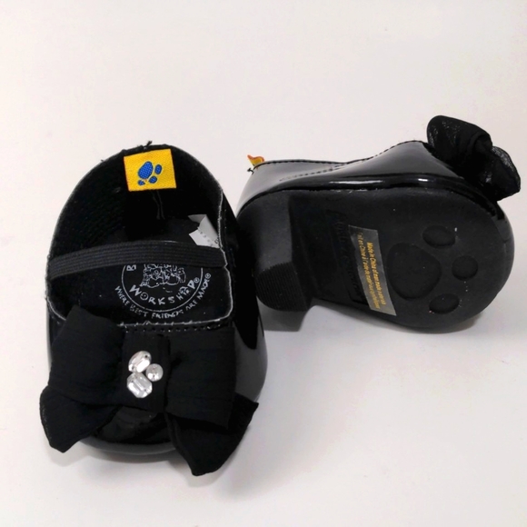 Build-A-Bear Red Top Denim Skirt Black Shoes - Picture 11 of 12